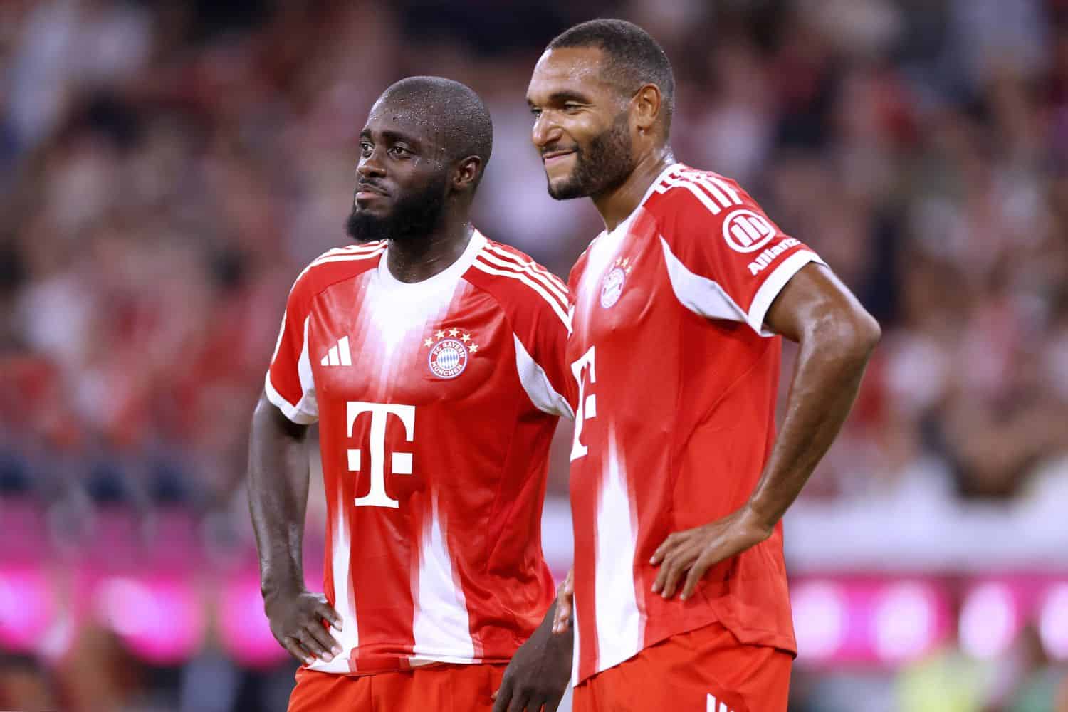 DFL Bundesliga Saison 2025-2026
Spiel FC Bayern Muenchen - RB Leipzig 6 : 0
am 22.08.2025 in Muenchen Jonathan Tah, Dayot Upamecano