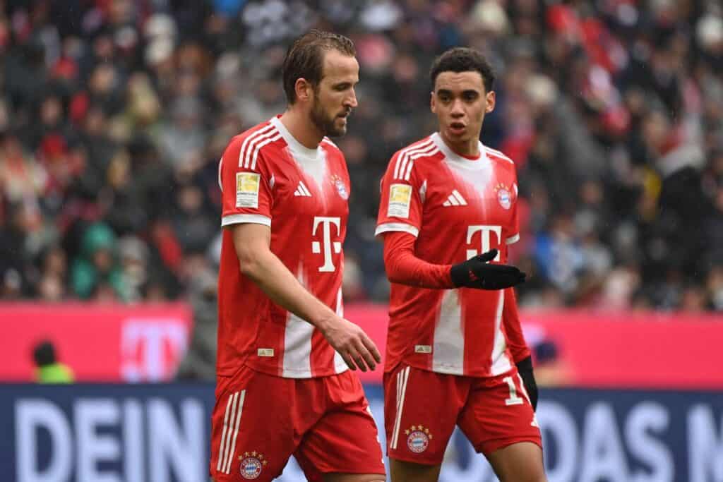 Fussball Bundesliga /
FC Bayern Muenchen - Eintracht Frankfurt 3-2 Harry Kane, Jamal Musiala