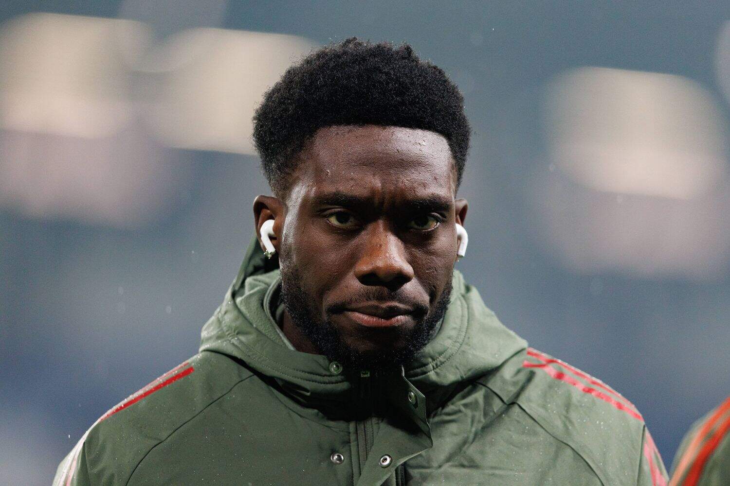 Champions League Round of 16 game between teams of Atalanta Bergamo and Bayern Munchen Alphonso Davies