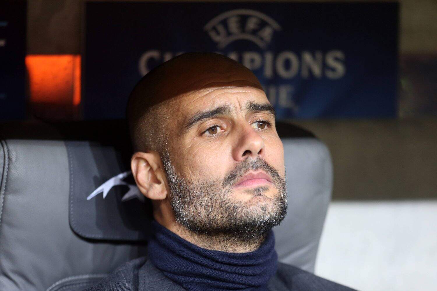 Josep Pep Guardiola Trainer FC Bayern auf der Bank FC Bayern München vs Real Madridd Champions Le Pep Guardiola