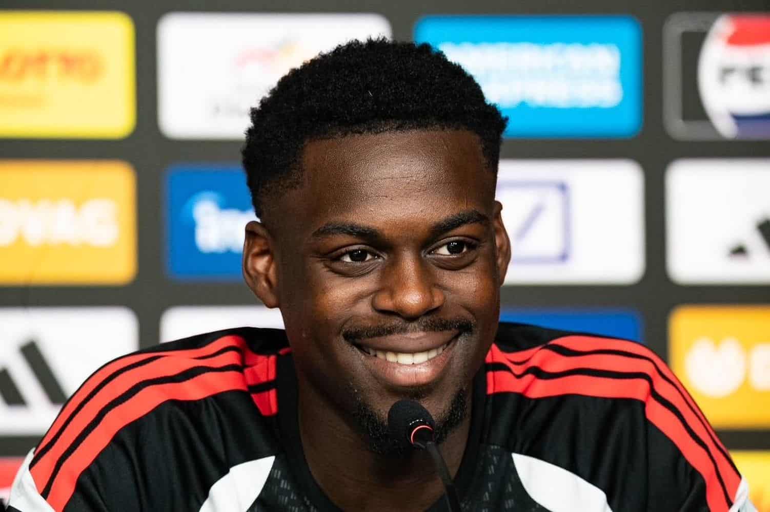 Frankfurt am Main, 20.07.2026 Pressekonferenz mit Neuzugang Noel Aseko v.l., Noel Aseko (Eintracht Frankfurt) (DFL/DFB R Noel Aseko