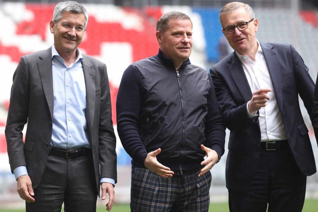 Max Eberl, Jan-Christian Dreesen, and Herbert Hainer