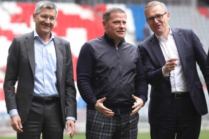 Max Eberl, Jan-Christian Dreesen, and Herbert Hainer