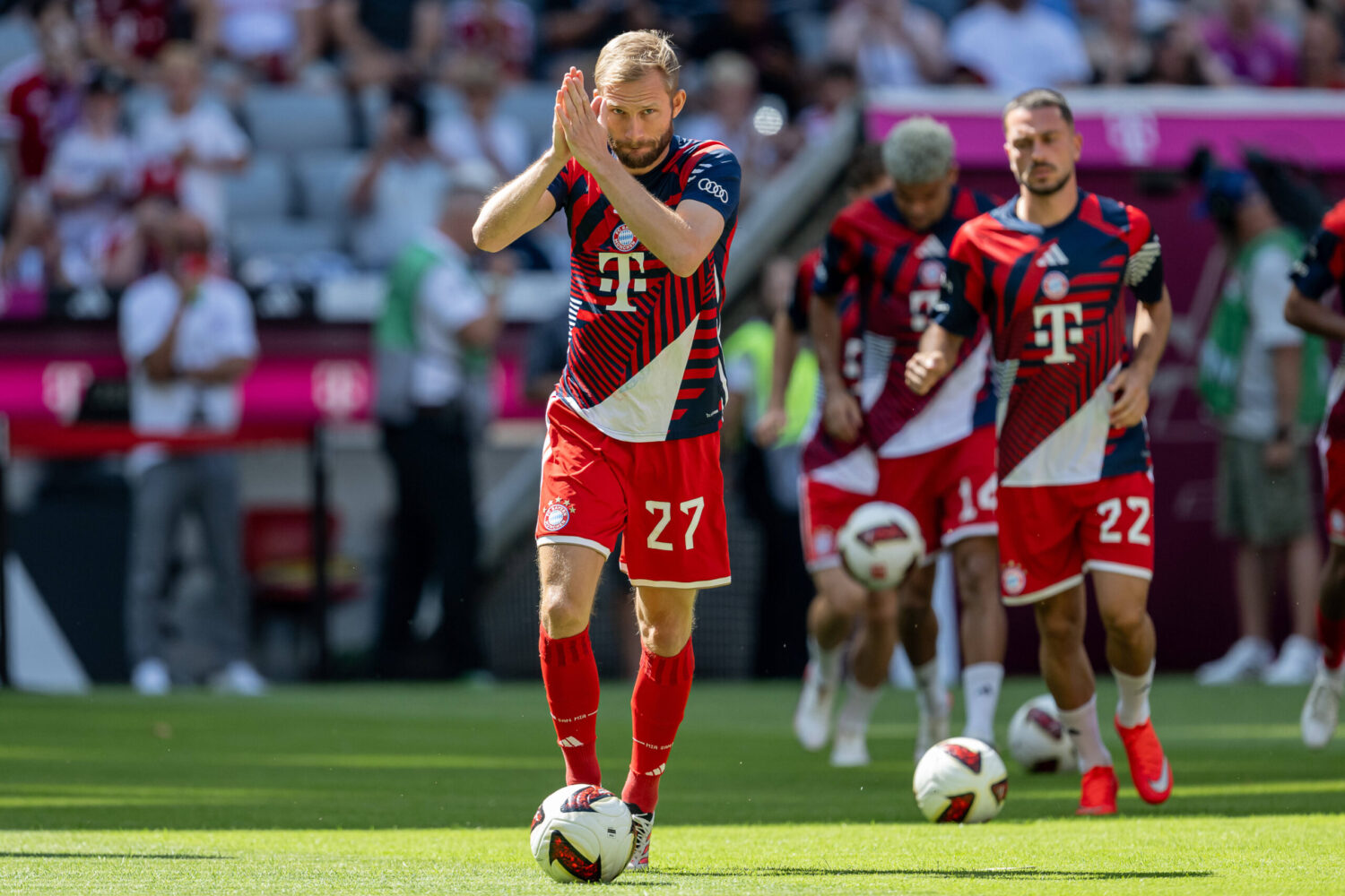 GER, FC Bayern Muenchen vs. RB Leipzig, Fussball, Telekom-Cup, Testspiel, Spielzeit 2026/2027, 15.08.2026 Konrad Laimer