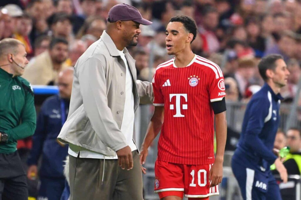 Vincent Kompany and Jamal Musiala